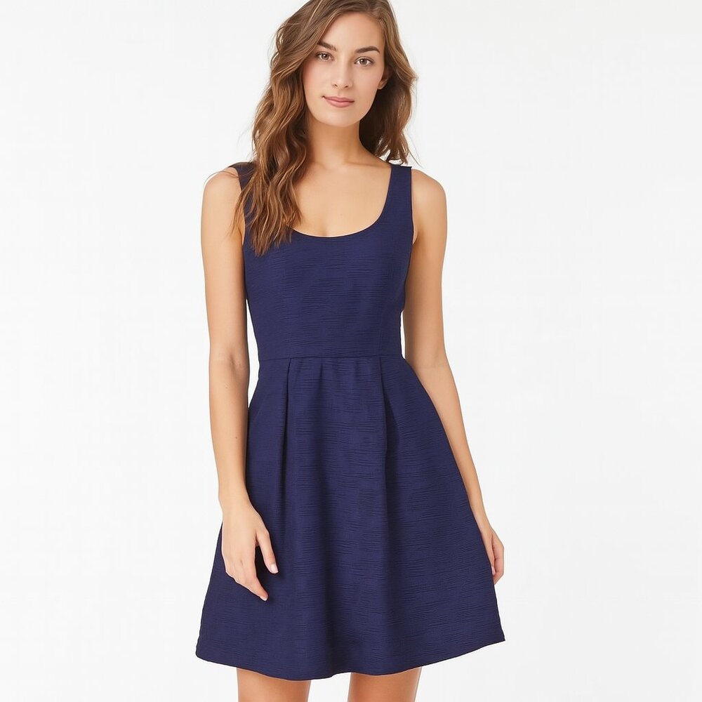 Nine West Size 14 Purple Mini Dress Textured Classic Style